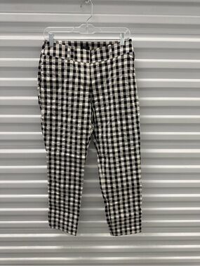 LOFT Black & White Gingham Chinos - Julie Straight Size 2